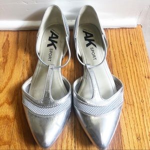 Anne Klein Sport silver flats